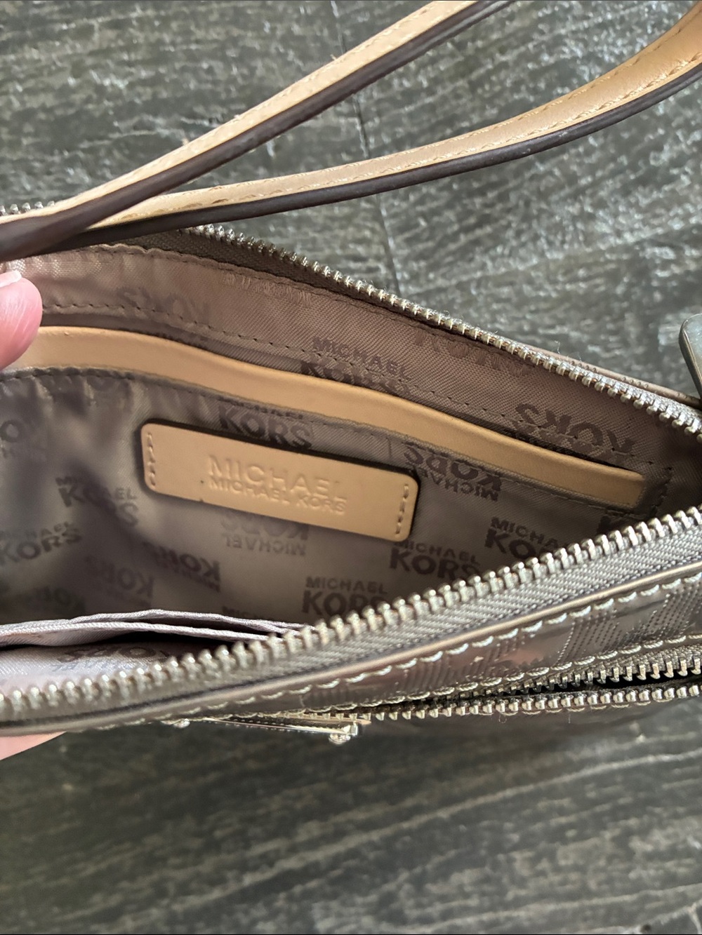 Michael Kors Metallic Bronze Wristlet Clutch - Picture 2 of 3
